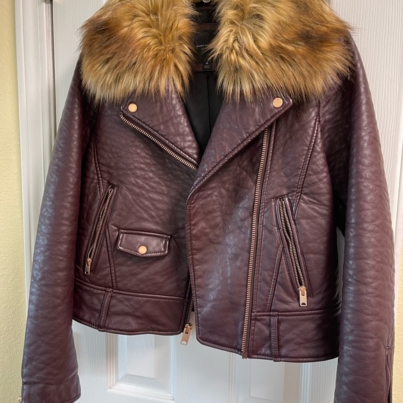 Burgundy faux leather jacket from Marc New York-Medium - Picture 9 of 11